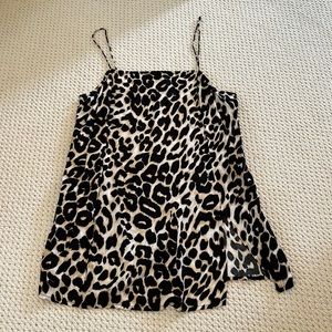 Cheetah print tank slip dress size L